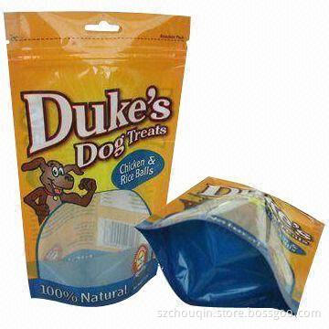 Stand Up Pet Food Bags with Zipper and Tear Notch for Dog, Cat, Bird, High Moisture Barrier